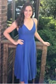 Great for the summer wedding I attended! Super light and airy but still thick and great quality. The material does wrinkle easy but that's in its nature and even then it isn't super noticeable since the dress is flowy. I love that you can adjust how high or low you want the neckline to be and it's also a perfect length for the other shorties that love midis but hate feeling like your legs look too short! Highly recommend! :) - Kayla T.