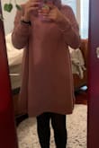 I usually order a size medium in Lulu dresses, but I had to order size small after reading previous reviews. I am glad I ordered a size small because now it fits perfect (a little loose, but I don't like to wear tight form fitting dresses anyways) Definitely a good purchase and I have no regrets. This is a perfect fall/winter dress that is warm, fashionable, and comfortable. I would recommend buying this dress to add to your fall/winter collection! - Ashley N.