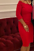 I wore this to a wedding and the dress fit nicely everywhere except the front abdomen area; very baggy all around. However, so many women came up to me telling me how great I looked in it. - Felicia B.