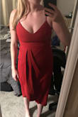 Beautiful dress, but I had originally ordered a medium and had to return it to get a large. Medium was super tight in the bust, although it felt comfortable everywhere else. The large is a little big in some areas, but definitely fits better than the medium. - Drew H.