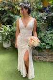 IT was More than i was expecting. The detail on the fabric was beautiful. Perfect fit just a little long for my height. I recommend the website, fast delivery even though it was international. - Luz A.