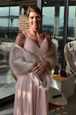 I was so over the moon with the color and fit of this dress. It was so beautiful and elegant for my perfect day. I ordered the pink blush faux fur wrap to enhance this gorgeous dress and I was so satisfied with it all! - Monica L.