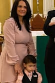 I bought this dress for her daughters christening it looked so pretty on her the style actually hid her lil tummy and felt quite comfortable - TONI M.