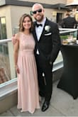 I ordered this dress for a wedding and it was absolutely beautiful. Despite wearing 4 inch heels, I did have to have about 6 inches taken off the bottom, but I am 5'0/110 lbs and that is pretty typical for me. My only slight complaint was there is some bunching on the top around the lower abdomen area. I noticed it, but no one else seemed to. I got a ton of compliments and was over all very happy with the dress. - Monica K.