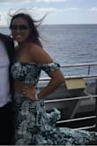 I'm so happy I ordered a small. The pants fit perfectly. From previous reviews the pants run big. The top fits perfect and it's stretchy. - Annie C.