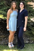 Wore this dress for graduation. A little tight on my chest which isn't normal for me. Still loved it. Didn't not have to wear a bra with this dress (mainly because it was a little snug). Great color, looks great if you have some color. - ANnie J.