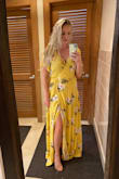 This dress was so beautiful and comfortable! It's a wrap around so I could tie it to my comfort. The only downfall was it was super long! Even with high heels like in the picture it still dragged. - Bryana C.