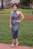 Absolutely loved this dress! I'm wearing for a wedding in May and it fit like glove.  It is a little revealing but fixed that by adding some backing material thru the opening near the chest. - Gyssela M.