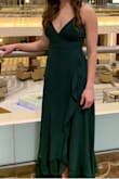 This dress was beautiful, well-made, and worked perfectly for my formal. It fit well, especially since the straps were adjustable in the back. Only negative is that it was way too long for me (I wore my tallest wedges and it still dragged on the ground behind me). Not an easy material to hem on your own, so I will need to get it tailored before I wear it again. - Kayla S.