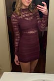 I love the dress. Great quality. The only issue is that it rises up a bit when you're walking and it's already pretty short. Nothing but compliments though! In the picture I'm braless, but it still fits fine with a bra on. - Charlotte B.
