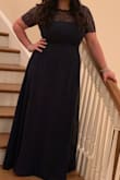 This dress is amazing ! I wore it to a wedding and received many compliments. The price was also a plus! I did have to get it altered because I am only 5'2 but other than that it fit perfectly ! - Zuleika D.