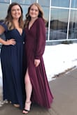 I wore this dress for my cousins wedding recently and loved it. I got so many compliments on this dress and I felt like a princess. It has a nice weight to it, and can be tied around your waist however you want. With 2 1/2 inch heels on it was still very long, I'm lucky that my grandma is a seamstress though! Standing at 5'9 1/2 (with heels on), I needed about 1-1.5 inches taken off the bottom. - Kaelin C.