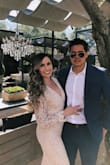 I received my outfit 3 days before our court wedding so I was really hoping it was going to fit. To my surprise, it fit perfectly! I did indeed size up and order a large and I'm glad I did. I do have wider hips which is mainly why I sized up to begin with. - Brittany H.