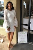 I was very hesitant about purchasing this dress for my bridal shower. The price was a little out of my range but I took a chance and purchased it. It arrived on time and when I wore it for my big day I looked amazing. Everyone wanted to know where I purchased it. Everyone keep telling me how beautiful I looked it was just perfect and I was so happy. Take my advice and get this dress you will not be disappointed!!!! - Lepree T.