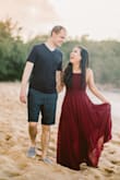 I wore this dress for a photoshoot and I absolutely loved it! Fits true to size and the color is beautiful!!! - Annie C.