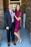 Wore this dress for a wedding and it was the perfect dress. I go back and forth between a medium and a large in clothes and bought a large. I think a medium would have been a little too tight so I'm glad I bought the large. I've never gotten so many compliments on a dress and it photographs very well! - Becky P.