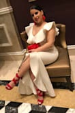 The shoe is beautiful, true to size, and very good quality and material. The shoes are comfy but not good for long wear or dancing the night away. These shoes enhance any wardrobe. I received many compliments the night I wore them. - Elaine B.