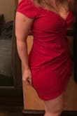 I loved this dress, but because of my hips and butt it kept sliding up. I could not wear it because the middle was wide open and I constantly was pulling it down. I wish it had fit me better because I did love it. - Colette S.