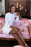 No iron needed. Upon receipt of the dress I laid it out. The material was smooth. The fit was awesome. - Andrea S.