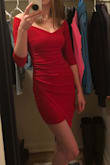 Super cute in person, has a line of grippy stuff going across the top of the dress which is helpful for keeping it in place. - Natalie H.