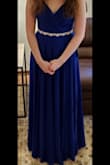 I had just started prom dress shopping with my daughter & we were both shocked by the prices ($300 & up!) and underwhelmed with the choices. Fortunately, before we sank too much time and effort into it, I saw an online ad for Lulus & the dresses were beautiful & extremely affordably priced. After checking online reviews to verify they are the real deal, my daughter chose this dress in royal blue. We also purchased a pair of very affordable strappy nude heels. We added a simple blingy belt we had on hand to complete the look.
Everything arrived within a few days of ordering, and shipping was FREE! The dress is well made, looks exactly as represented in the photos, fits beautifully, and the spaghetti straps are fully adjustable which is super helpful. Even with the straps all the way up, the length is almost too long. It touches the ground. My daughter is 5'6 & the shoes have 4" heels, so the dress is quite long. I think it will be easy to adjust the length. Dress is highly recommended! - Rhonda W.