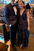 Love this dress - I received lots of compliments. I'm 5' 3" and it's a little long for a petite person, but it still looked great. It's also very low cut, especially if you have a small bust, but that was easily fixed by a few pins. The dress is not tight but hangs beautifully and is very comfortable! - Courtney D.