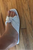 i have a wide foot and was a little worried about the width of these but i ordered a nine (my usual size) and they fit well. i'm going to wear these while i get ready for my wedding. - Alissa P.