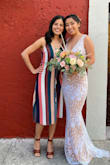 What an absolutely perfect dress! I wore it to a wedding and it fit beautifully, I wore it with brown heels but I can also see myself in the future wearing it with sneakers and a jean jacket, All the different colors on the dress are also going to allow so many different makeup/accessory combinations. Love it! - Annette V.