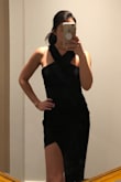 Love the fit and look of the dress but the sides aren't sewn properly and puckers very bad ruining the look (hard to capture in the photo as the dress is black). Don't know if I should bother with an exchange. Would have to pay again to ship back...might spend the shipping cost to get the sides fixed but that's annoying to say the least! - Sowon H.