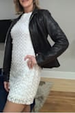 Got tons of compliments on this dress.  Not stretchy but fits great. - Renee N.