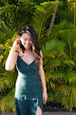 I love this dress. I'm a little bustier, so the buttons were a little tight. However, the dress itself has a little stretch so I appreciate that. The dress can get a wrinkly, but because of the darker shade, you can get away without ironing it out. This dress can definitely be either a casual wear or summer wedding dress depending on your footwear. - Dolly D.