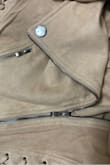 I was so excited to find a jacket this color with gold hardware, but it's more of a dark silver color unfortunately and returned it. Other than that, the jacket is super comfortable and cute. - Sam C.