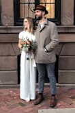 I wore this for my small wedding ceremony and absolutely loved it! It's perfect for bridal events (engagement party, bridal shower, etc). It ran slightly large on me but I didn't need to get any alterations. Sophisticated & fun at the same time, great material as well. Highly recommend! - Katie H.