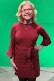 I looove this dress. It's the comfiest dress ever, fits perfectly, great material and I felt super cute and confident wearing it while anchoring my college's newscast. The only thing I didn't like is it wrinkles a little bit when you tie it, but I would recommend this dress to everyone!! - Kayleigh G.