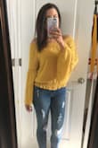 Love this top. It is soft and feminine. Very cute with distressed jeans. Very comfortable and I love the goldenrod yellow color. - Cara R.
