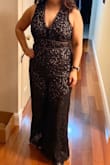 I was attracted to this gorgeous jumpsuit because it was unique compared to others online. It looked like an outfit I could wear to a formal or casual event. I chose size medium.
It exceeded my expectations. It is very well made and despite being a little snug in the rib cage area, it is super comfortable overall! Being short, I did have the length altered and I also chose to have the low v-neck stitched up a bit, but it's not a deal breaker. I'm happy I made the purchase. - Stephanie B.