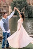 This dress was perfect for my engagement photos! It's layered well so the top layer flows beautifully and photographs well! Def recommend! - Alicia B.