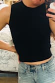With tops of this style usually they can fit weird, not this one! Zero armpit gaps, seamless material not too thick or too thin, perfect length! I can't find one thing I would change about this top. - Cameron P.