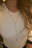 I love the simplicity of the necklace but yet it still makes an outfit pop! The choker part doesn't hurt your neck, it lays perfectly with the longer chain. Absolutely love adding this to my outfits! - Rebecca K.