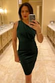 I'm not normally a fan of one shoulder dresses but something kept drawing me back to this one. I took a chance and I'm so happy I did. Stretchy, comfortable and a beautiful color. Perfect for a casino holiday party. - Heather L.