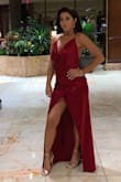 Fit amazing. Great material. Beautiful color perfect length. However .. the bust was large.i used a saftey pin. To help keep close. - Theresa W.