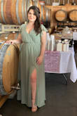 Dress is beautiful and comfortable! Very happy with the fabric and slit is perfect! Can't go wrong with this dress - Deanna L.