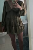 Everything about the dress is cute and fits well everywhere- except for the length. It is SO short. I could not wear the dress out in public. I'm not sure if I'd size up because then everything else probably wouldn't fit well. Sadly, I returned the dress. - Maria M.