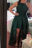 Glad I went up a size. Depending on the dress at Lulus I often get a medium but it's tight around the ribs for me most times. A large is essentially a medium. I ordered navy and green and was thinking I'd keep navy. But green is just so gorgeous. It's darker than the pics and I liked that. And of course, the pockets are amazing. - Shynyque A.