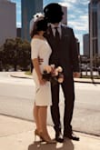 I ordered several dresses for my courthouse wedding. This one was perfect for the occasion. Can be worn as a formal dress and it looks super chic! I got so many compliments and I loved it. However, a small downside was the sleeves, which were big and didn't quite fit. I thought it can be tolerated but you can see in the pic of the model how the sleeves look a little loose. - Naze A.
