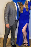 I wore this to a gala and it was a huge hit!! Sucks you in all the right places and the slit isn't too high for someone with long legs. Plenty of thick fabric that I didn't even wear a bra. When looking back on some photos if you're turned to the side a little bit the peplum makes you look a little bigger than normal but overall it didn't bother me! - Rachel B.