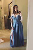 I ordered this for a black tie optional wedding on leap day. I ordered a medium because I had read reviews that it could run large. I'm usually between a medium and a large and a medium fit perfectly. The only thing was that it was about 5 inches too long even with my heels on, I'm pretty short. I got compliments on it all night at the wedding. It was also really comfortable. - Samantha E.