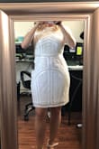 This dress was perfect for a white party I attended. The material has no stretch, however it was still comfortable. I had to order a size up because of my breast size and the no stretch material. I am typically a XS. Beading is stunning! - Sherri M.