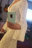 I purchased this dress for my upcoming wedding and I couldn't be more thrilled with it! We're planning a casual, fun, rock n roll themed wedding and I know this will be perfect-especially those bell sleeves! I'm in LOVE! - Heather S.