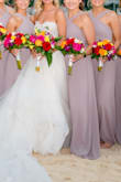 Great dress for a great price! The top was just a little tight but I could still wear it all night and the waist was fine. It worked well on all of the girls, and while the colors were just a bit off, you could barely tell! Great for a bride with their bridesmaids wallets in mind (: - Rayne B.